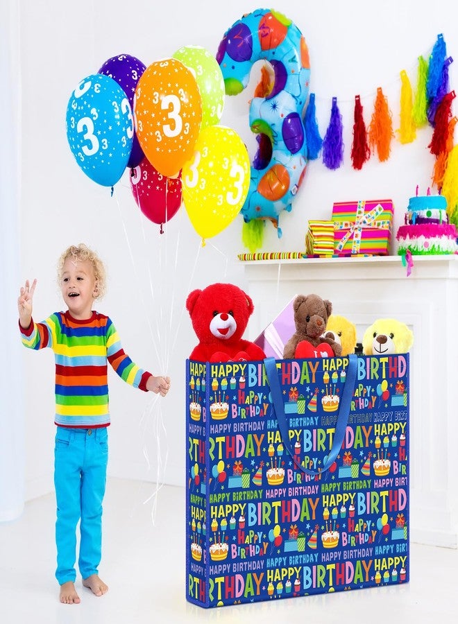 Pickmesh 1 Pcs Extra Large Birthday Bag 31.5x23.6x7.9 Inch Colorful Happy Birthday Gift Bag Oversize Non Woven Fabric Wrapping Pouch for Wedding Baby Shower Party Giant Present Wrap Supplies - Image 4